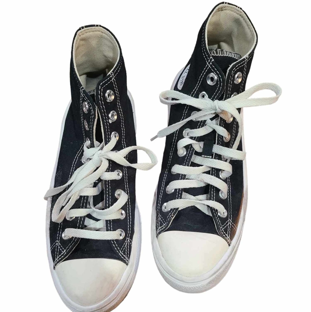 Womens black high top Converse